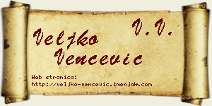 Veljko Venčević vizit kartica